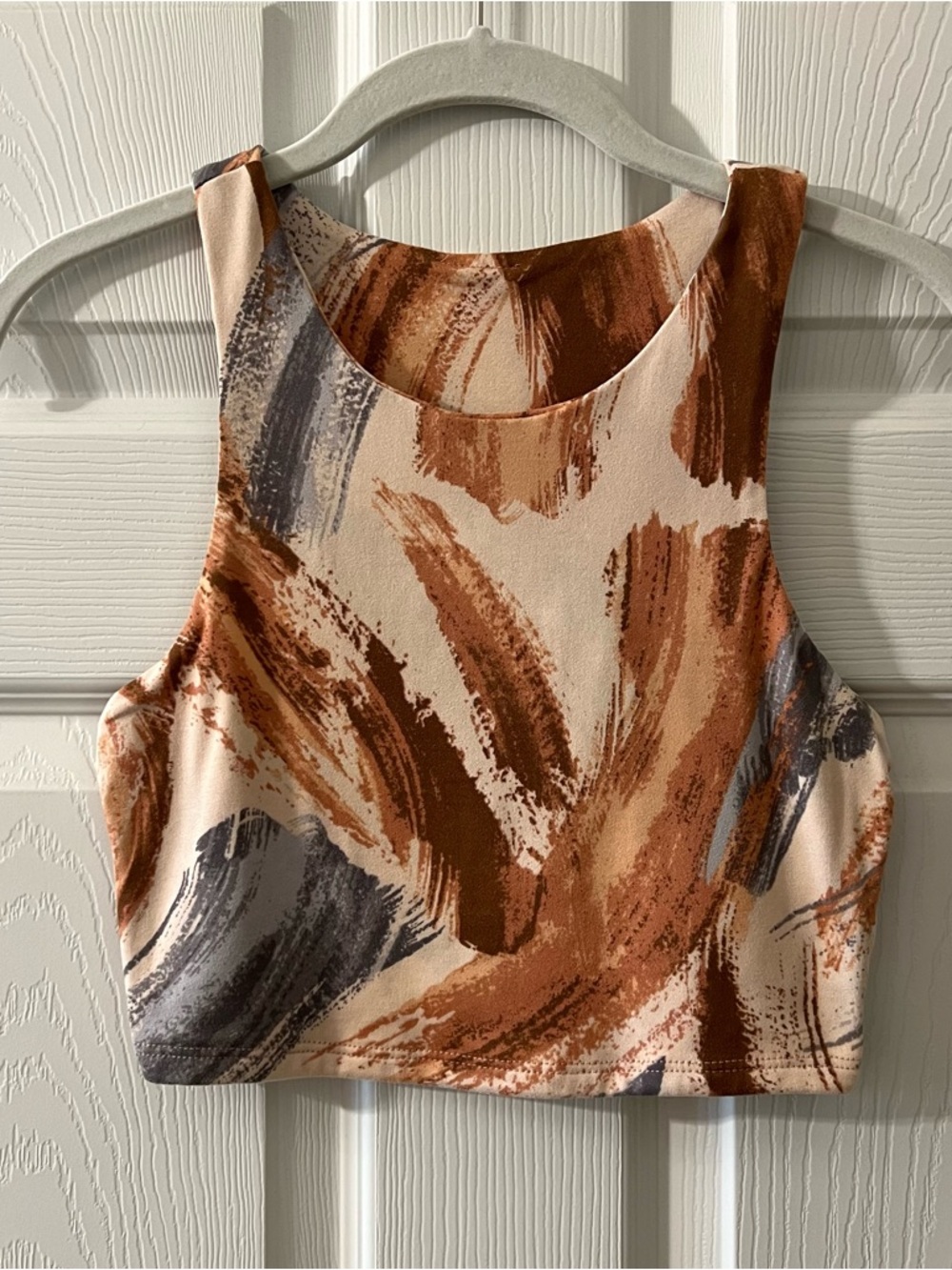 Abstract Brushstroke High Neck Tank Top